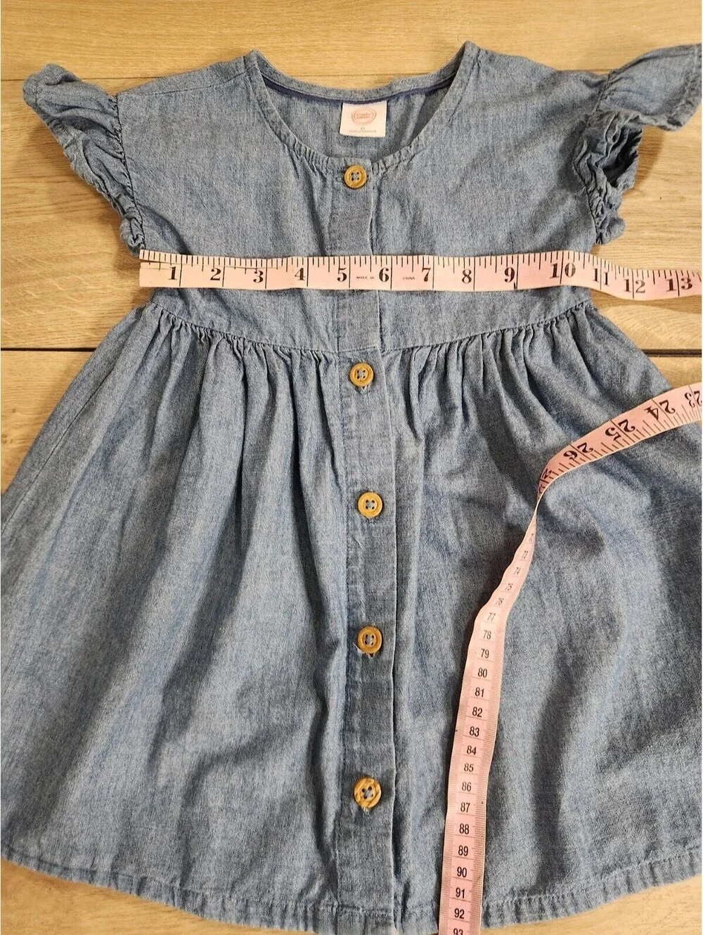 Old Navy Girls 2T Tan Cardigan Sweater Knit Equestrian Horse Pony & Denim Dress